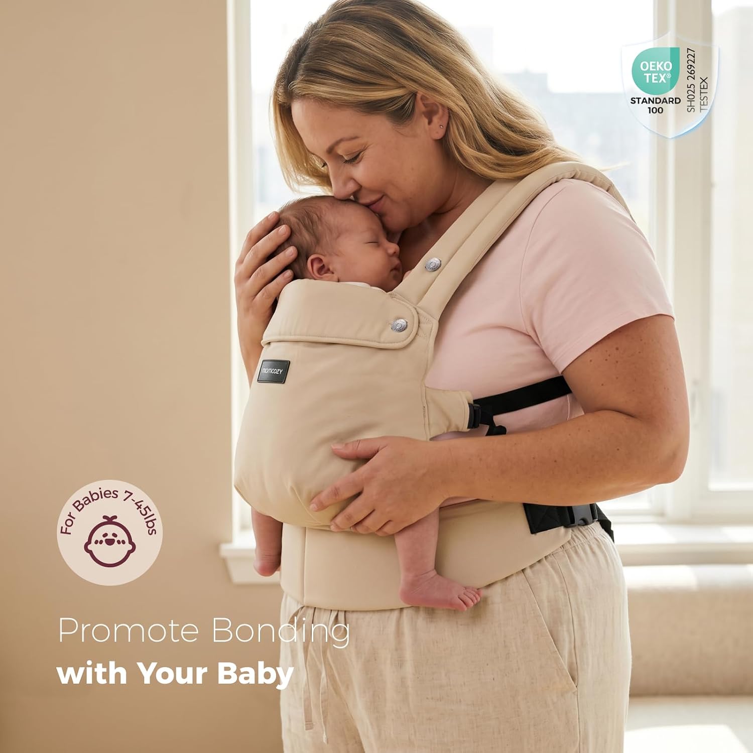 Momcozy PureHug Baby Carrier - Ergonomic, Cozy and Lightweight (Plus Size)