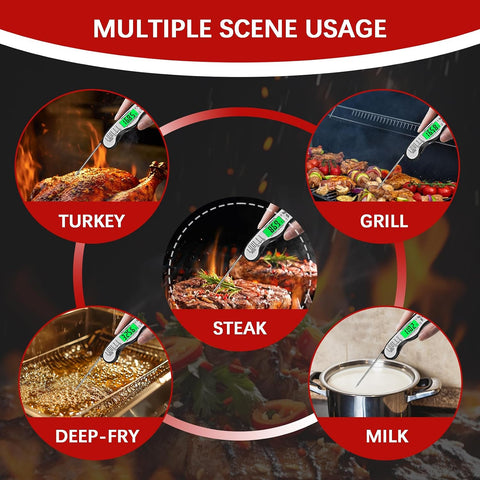 Cooking Thermometer，IP67 Waterproof Meat Thermometer Digital