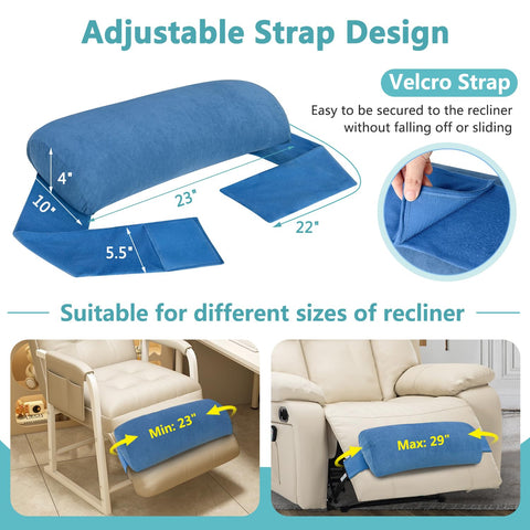 KAAMOS Recliner Leg Rest Cushion Foot Rest Pillow for Recliner Foot Pillows for Resting Feet Sofa Footrest Pillow for Recliner Chair Couch Leg Rest Pillow Half Moon Bolster Pillow Under Knee