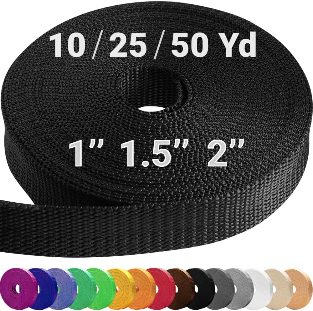 TECEUM Webbing Strap, 3/4" to 2", 10-50 Yds, Multi-Color Heavy Duty Tape