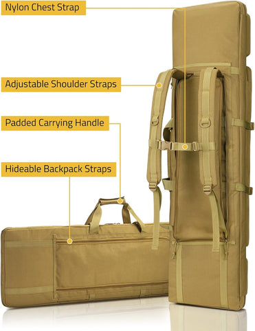 CVLIFE 36"42"46" Soft Rifle Case Double Rifle Bag Long Gun Bag Backpack