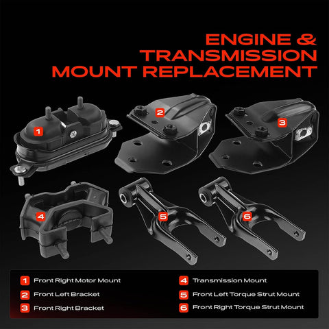 A-Premium Engine Motor and Transmission Mount Kit, with Torque Strut Mount