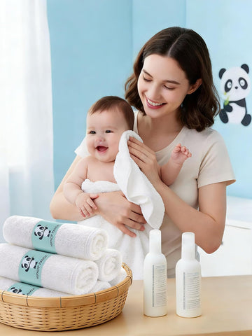 HIPHOP PANDA Ultra Soft Baby Washcloths, 2-Layer Absorbent Wash Cloths