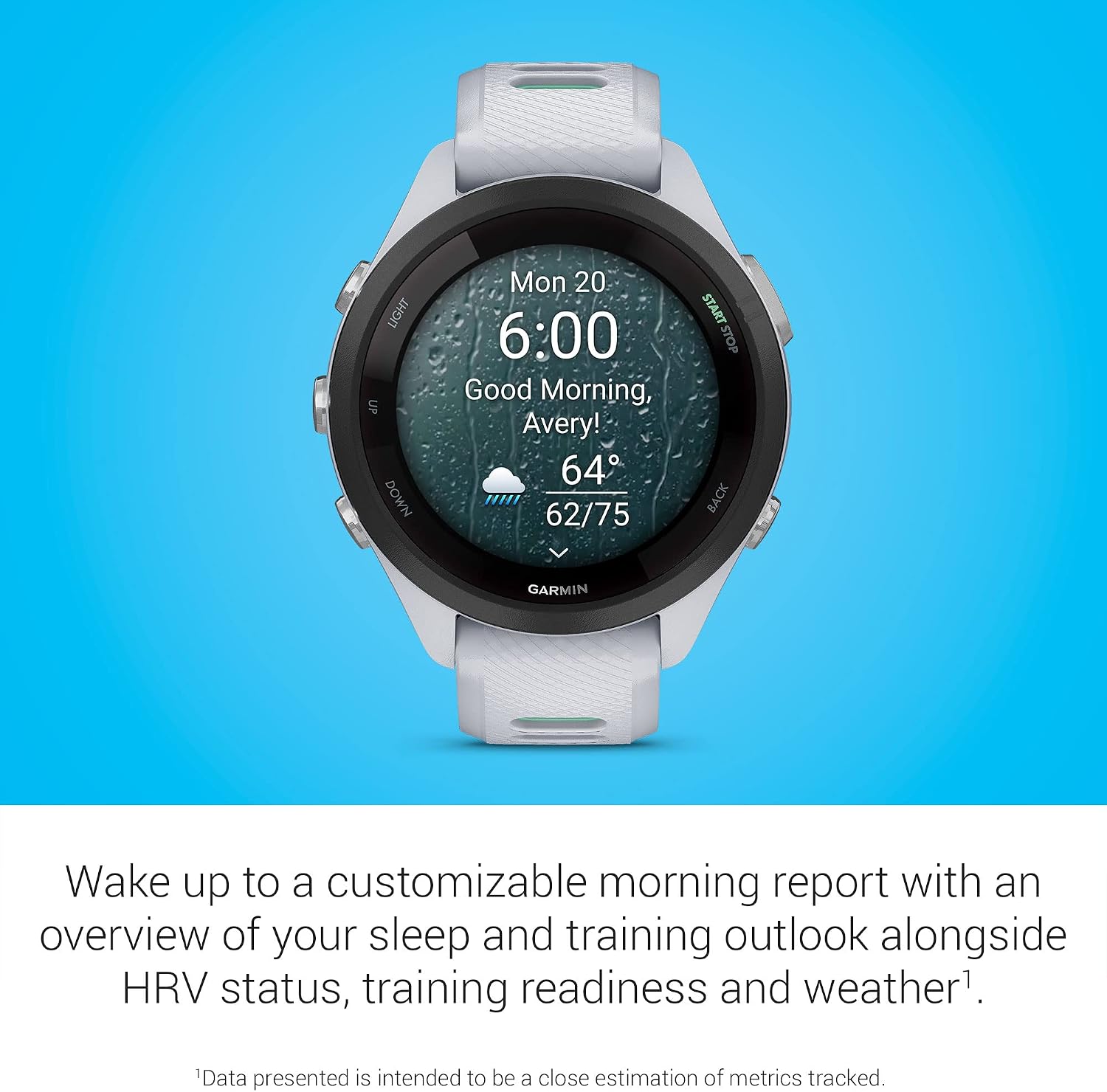 Garmin Forerunner® 265S, Running Smartwatch, 42mm, Whitestone/Neo Tropic