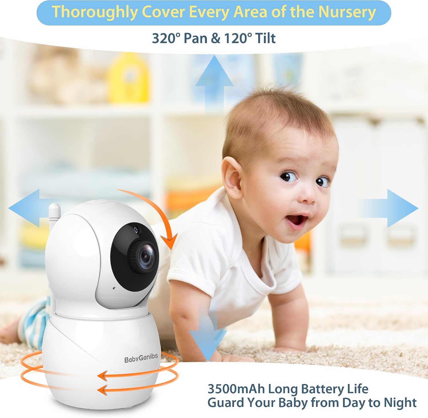 Baby Monitor with Camera and Audio No WiFi Remote Control 4.3''