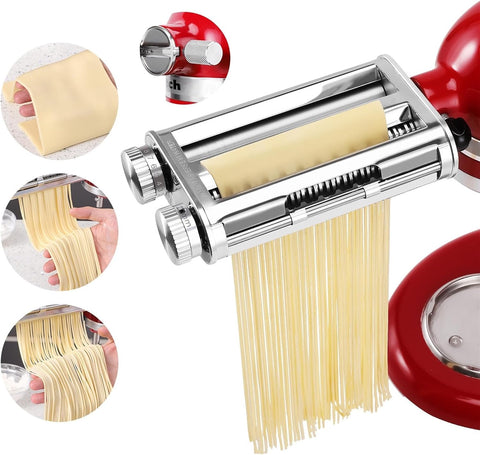FavorKit Pasta Maker Attachment 3 in 1 Durable Metal for KitchenAid Mixers