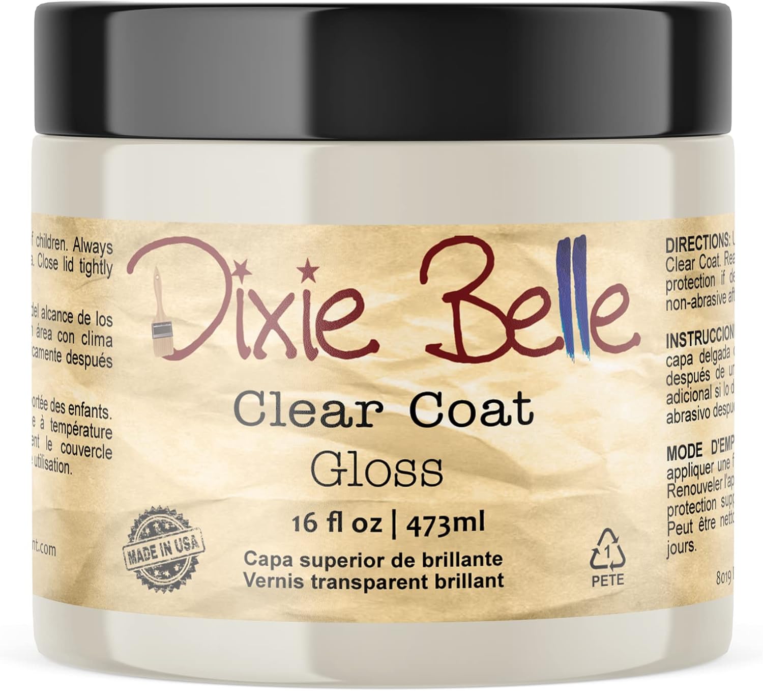 Dixie Belle Paint Company - Clear Coat Satin (32oz) - Polyacrylic Topcoat