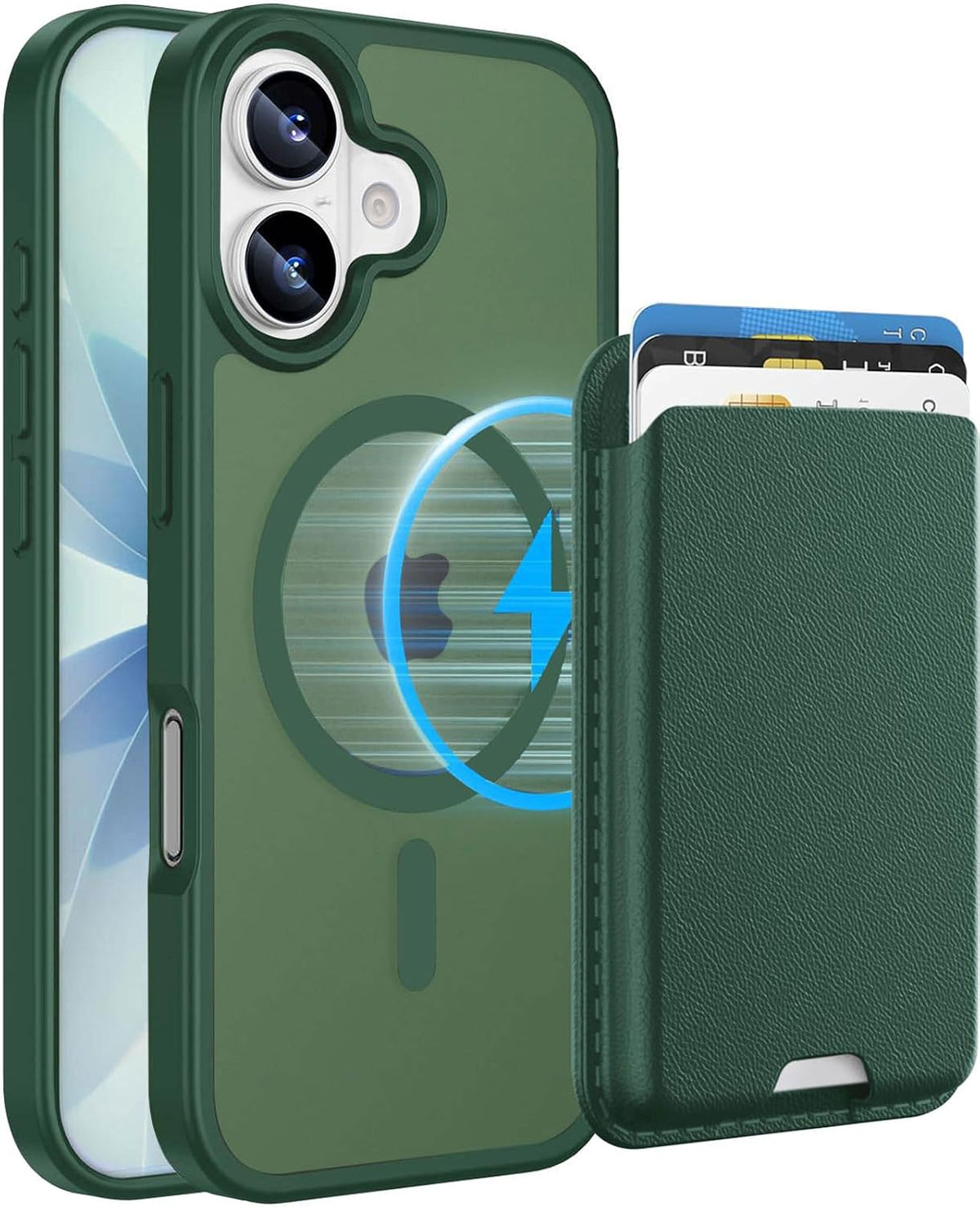 Magnetic for iPhone 17 Wallet Case, Green