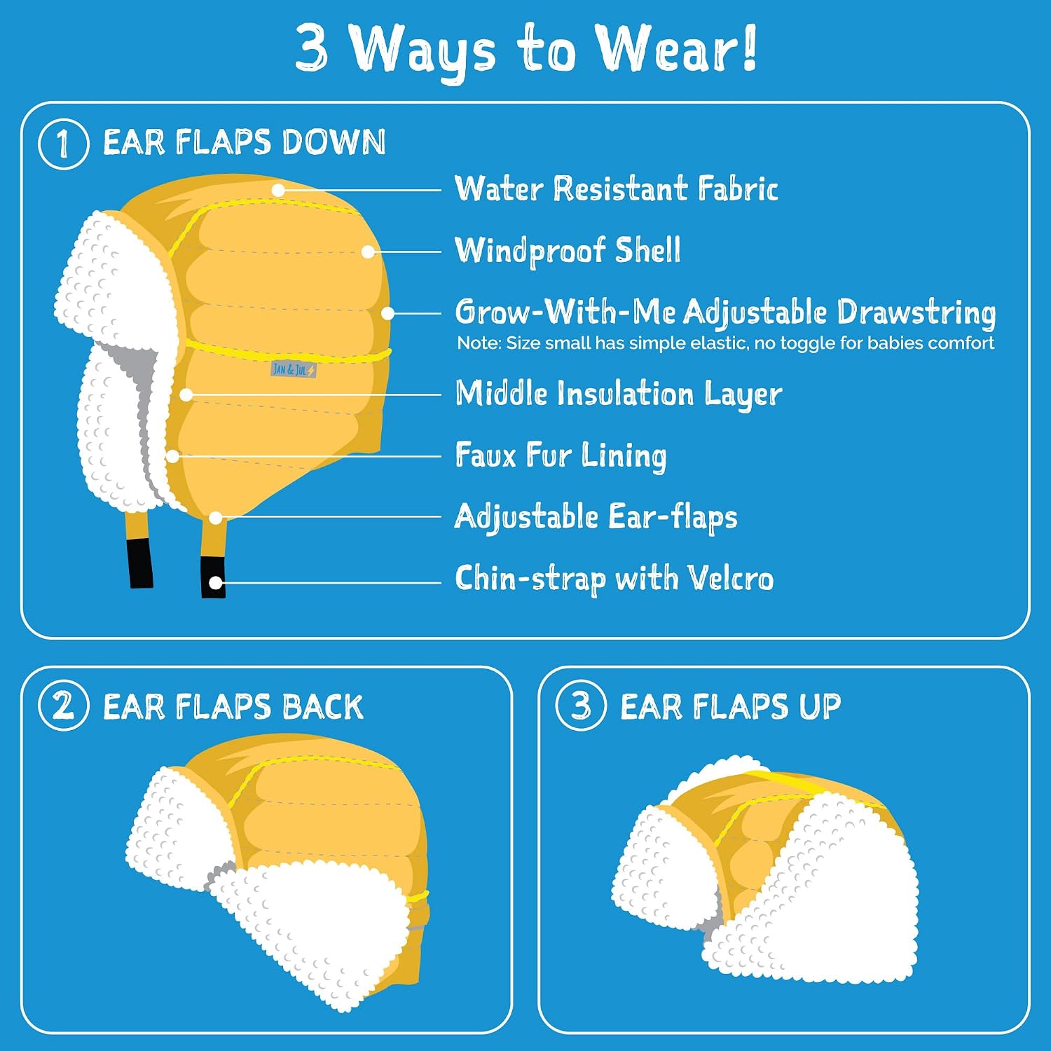 JAN & JUL Toasty-Dry Trapper Hat for Baby and Kids