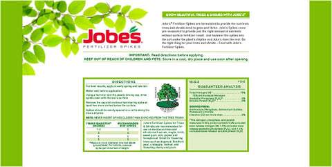 Jobe’s Slow Release Tree and Shrub Fertilizer Spikes, Easy Plant Care for Oak, Maple, Dogwood, Boxwood, and Many More Acid Loving Trees and Shrubs, 9 Count