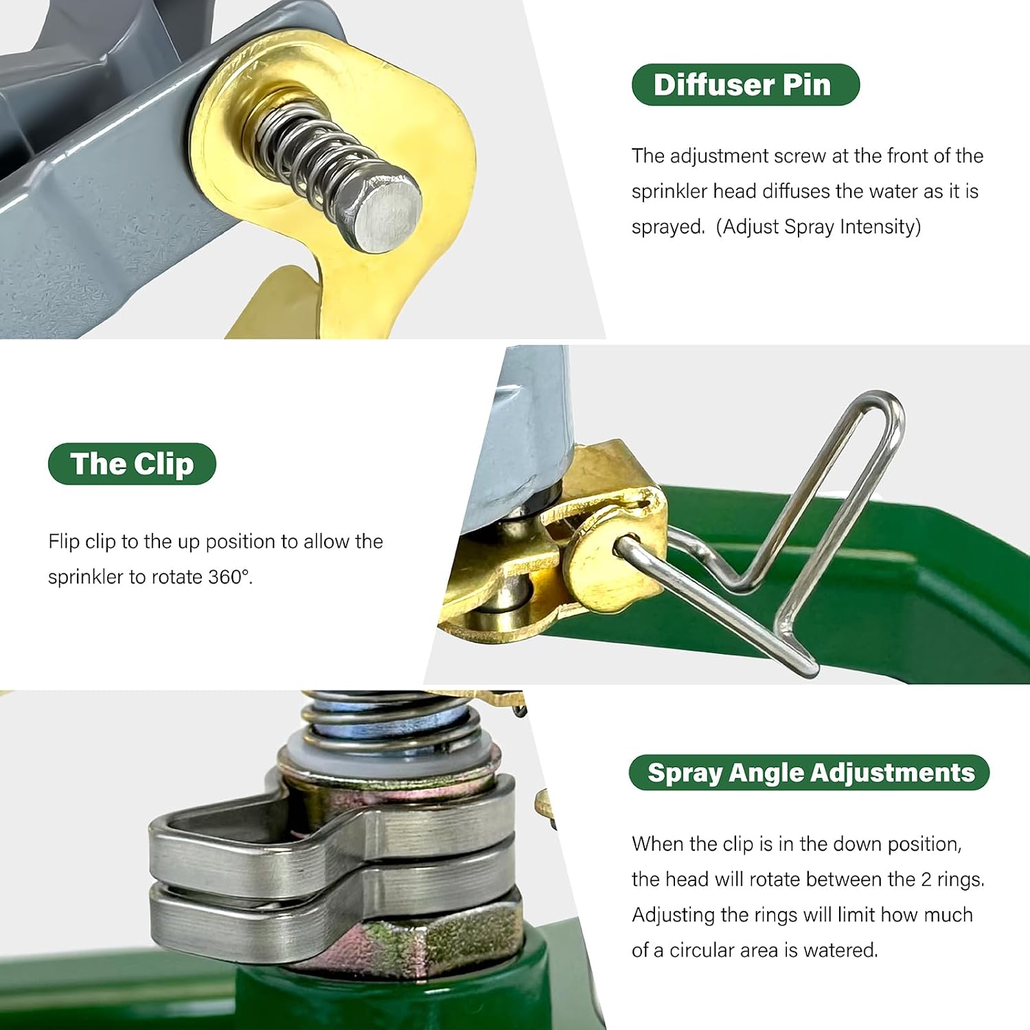 Heavy Duty Pulsating Impact Lawn Sprinkler 360° Adjustable Rotating Automatic Water Sprinkler for Yard with Metal Base, Large Area Irrigation Sprinkle for Garden, Covers Up to 4,500 Sq. Ft