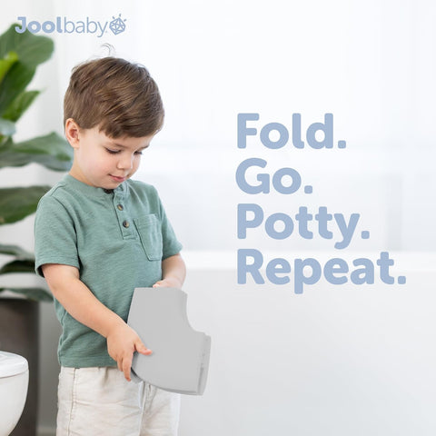 Jool Baby Folding Travel Potty Training Seat – Easy-Remove Pull Tab (Gray)