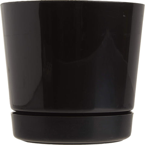 Novelty Majestic Full Depth Round Cylinder Pot, Glossy Black, 6-Inch (10068)