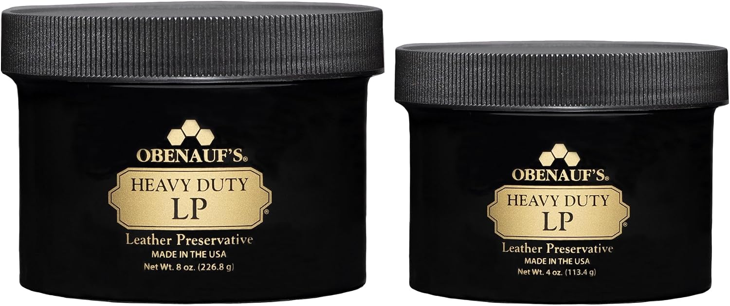 Obenauf's Heavy Duty LP Leather Preservative (4oz)- All Natural Beeswax Oil Conditioner- Rejuvenate Restore & Preserve Sunfaded or Cracked Boots Jackets Saddles Car Auto Upholstery Furniture- USA Made