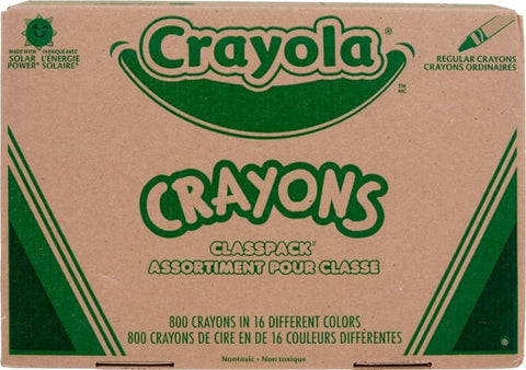 Crayola Crayon Classpack, Teacher Classroom Must Haves, Bulk Back to School Supplies, Elementary & Kindergarten Wishlist, 16 Colors (50 Each), 800 Ct