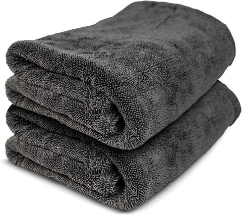 ExoForma Mega Car Drying Towel - Holds Up to 9 lbs, No Streaks, Scratches, or Water Spots | 1200 GSM Microfiber Double Twist Pile & Edgeless Design, 1 Quick & Effortless Dry - 24” x 36”