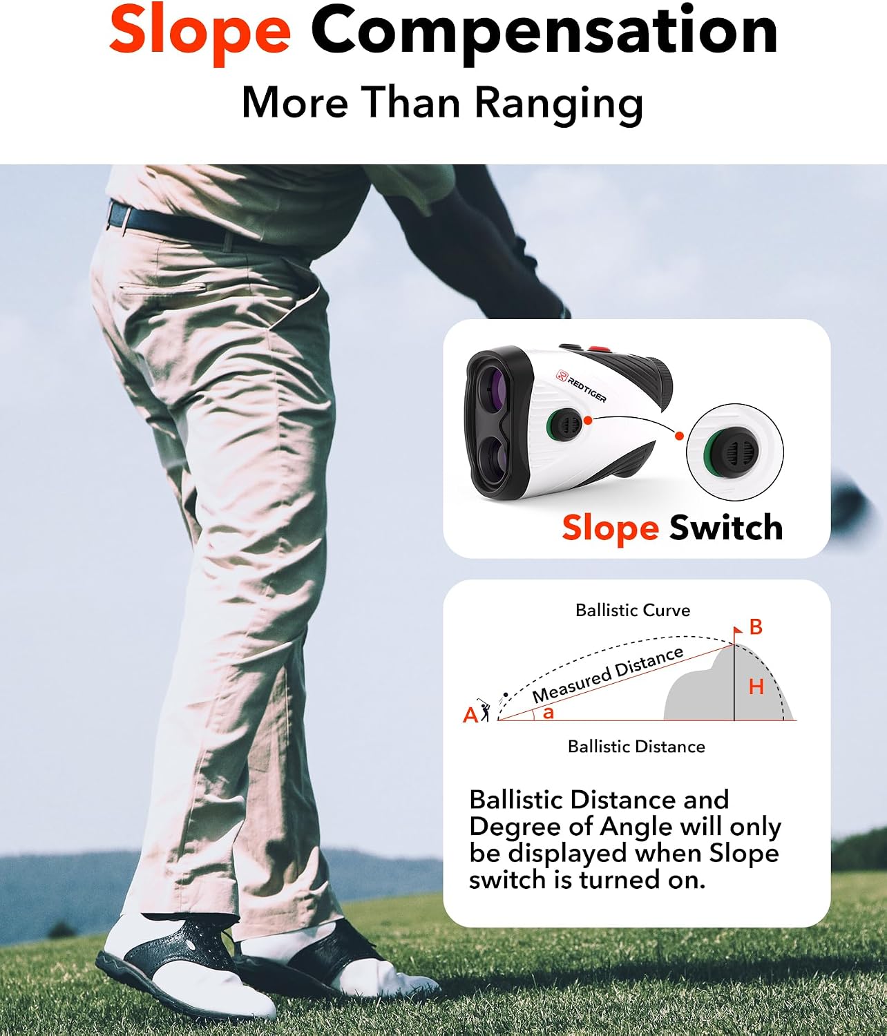 REDTIGER Golf Rangefinder with Slope On/Off,7X Magnification 1200 Yards
