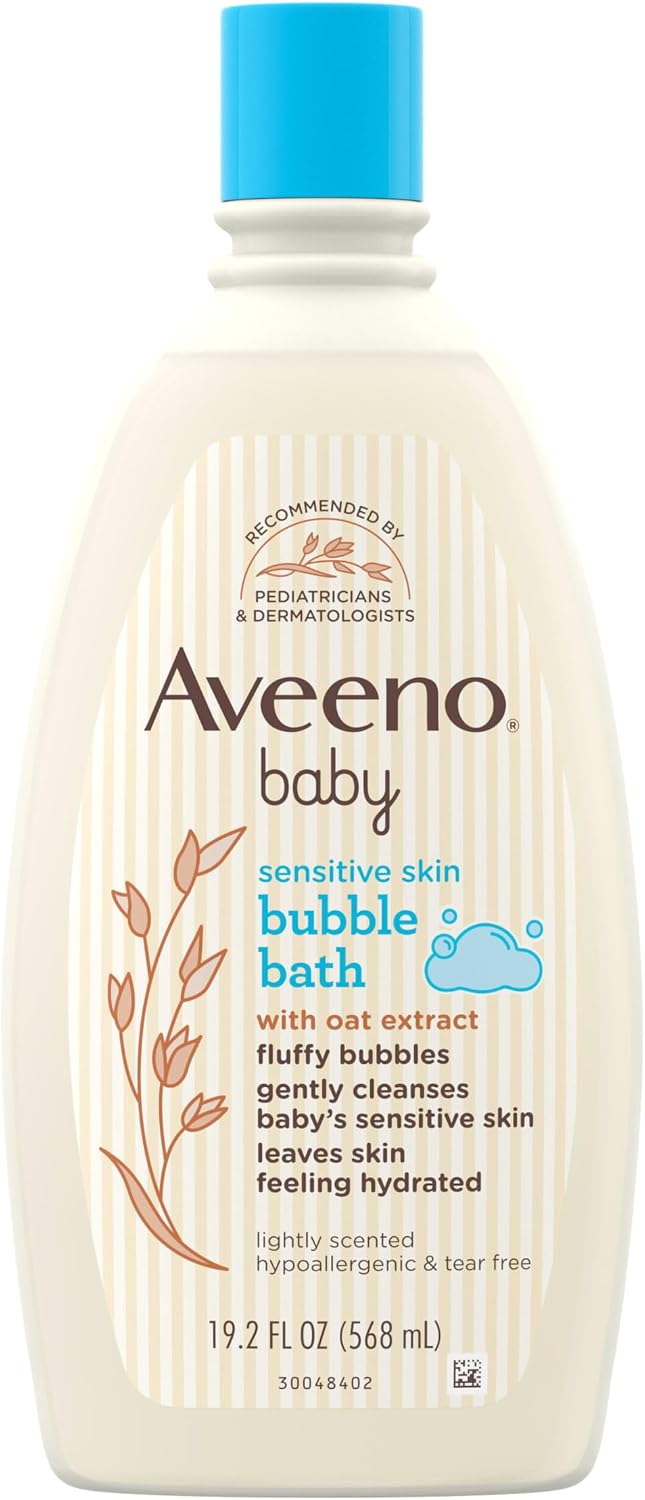Aveeno Baby Sensitive Skin Bubble Bath with Oat Extract, 19.2 fl oz