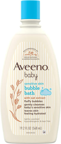 Aveeno Baby Sensitive Skin Bubble Bath with Oat Extract, 19.2 fl oz