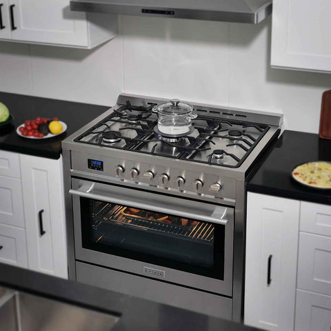 Empava 36″ Professional Gas Range with 18K BTU Triple-Ring Power Burner