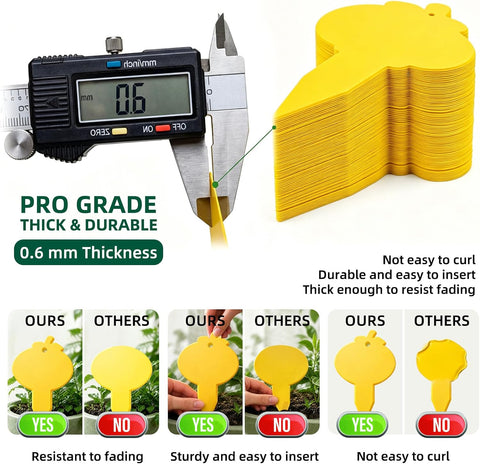 Yellow Sticky Traps for Fruit Fly, Whitefly, Fungus Gnat, Mosquito, Fly and Bug, Sticky Insect Catcher Traps for Indoor/Outdoor/Kitchen, Extremely Sticky, Non-Toxic, Pet & Kid Safe (48 Pcs B)