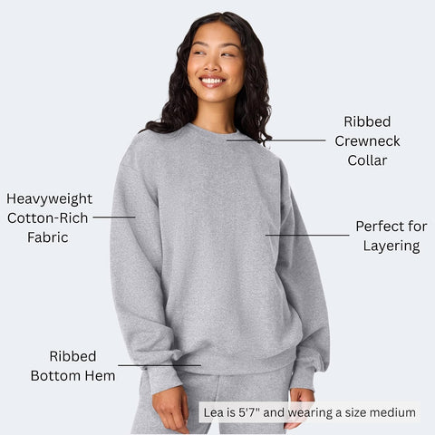 Hanes Men's Ultimate Sweatshirt, Heavyweight Fleece Sweatshirt, Crewneck Pullover for Men