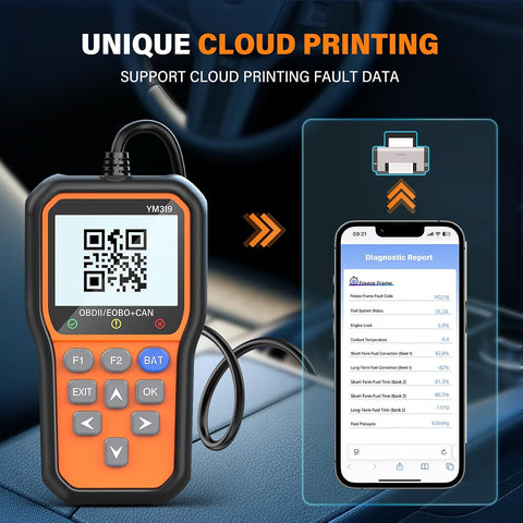 BluSon YM319 OBD2 Scanner Diagnostic Tool with Battery Tester, Scan Tool