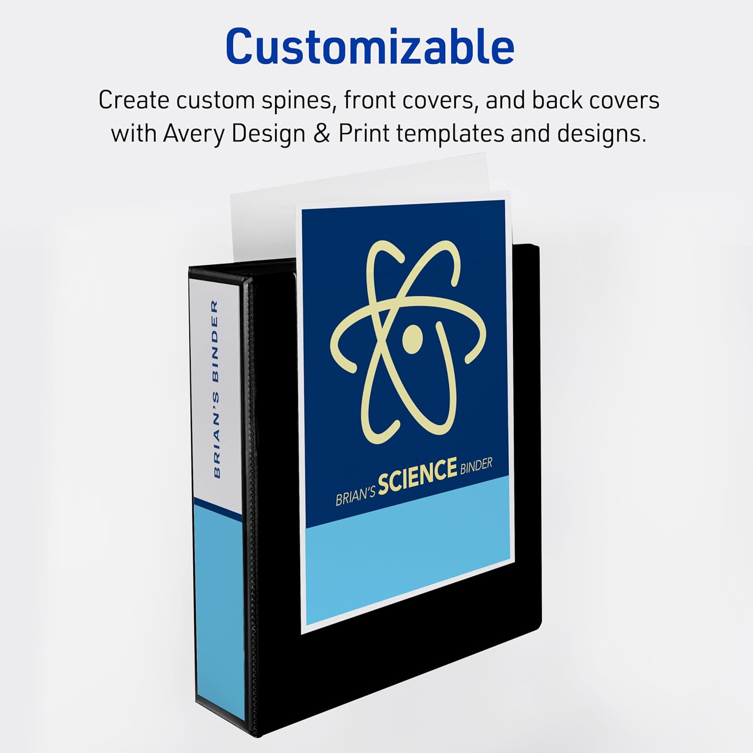 Avery Durable View 3 Ring Binder, 2" Slant Rings, 1 Black Binder