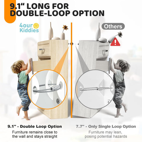 4our Kiddies Furniture Anchors(10 Pack), Furniture Straps for Baby Proofing
