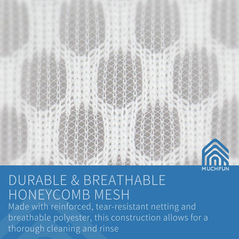 Muchfun 3Pcs Durable Honeycomb Mesh Laundry Bags for Delicates 12x16 Inches