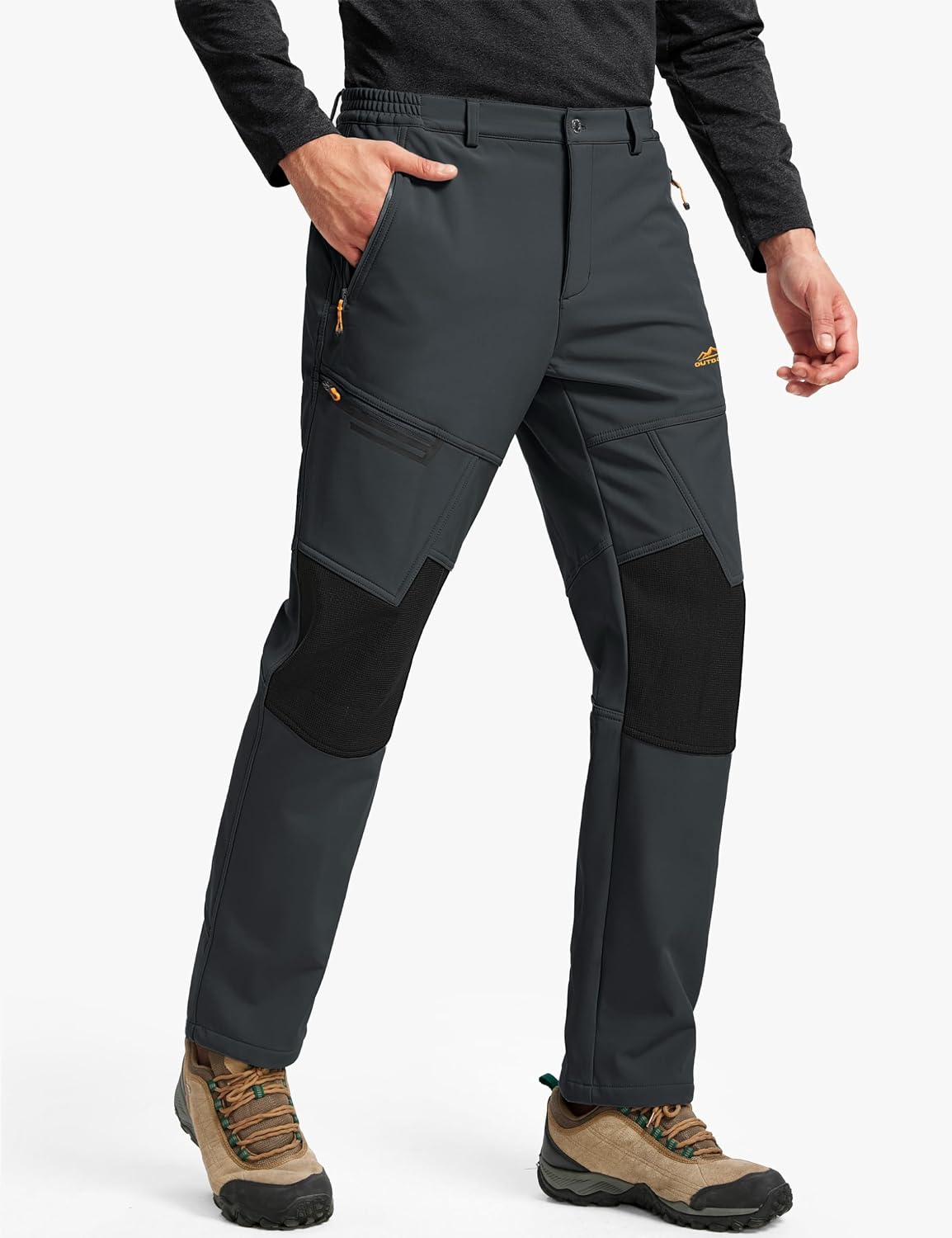 TACVASEN Men's Snow Ski Pants Fleece Lined Winter Insulated Hiking Work