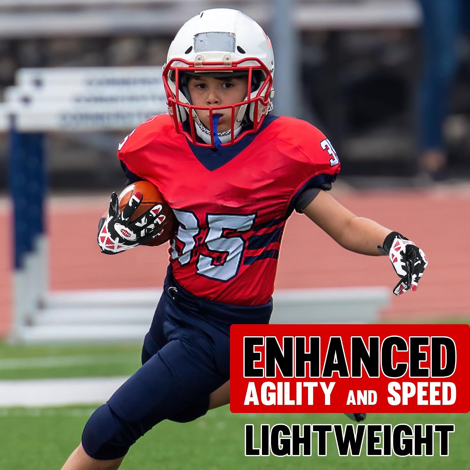 AIGEVTURE Youth Football Gloves Kids Receiver Gloves Sticky Football Gloves for Boys Girls