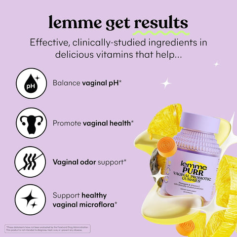 Lemme Purr Vaginal Probiotic Gummies for Women, 30-Day Supply