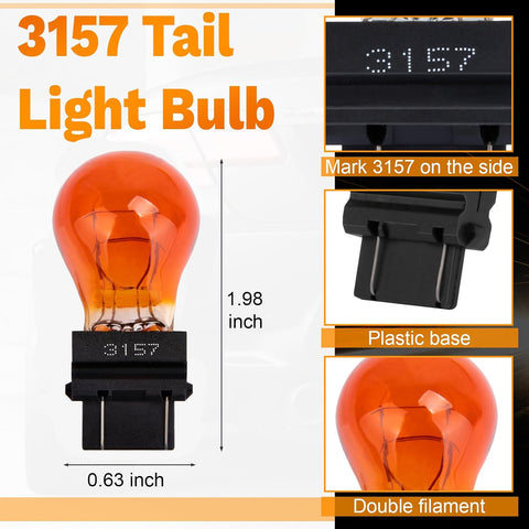 ecocstm 20 PCS 3157 Tail Light Bulb, Miniature 4157 Brake Light Bulb