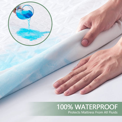 Premium 100% Waterproof Mattress Protector King Size, Breathable Bed Cover 3D Air Fabric Cooling Mattress Pad Cover Smooth Soft Noiseless Washable, 8''-21'' Deep Pocket