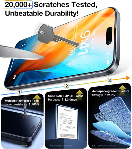 UltraGlass TOP 9H+ Armor for iPhone 13 Screen Protector, 2 Pack
