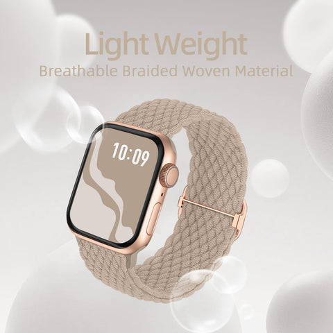 Braided Stretchy Solo Loop Compatible for Apple Watch Band 38mm 40mm 41mm 42mm 44mm 45mm 46mm 49mm for Women Men, Nylon Elastic Straps Wristbands for iWatch Series 10 9 8 7 6 SE 5 4 3 2 Ultra Ultra 2