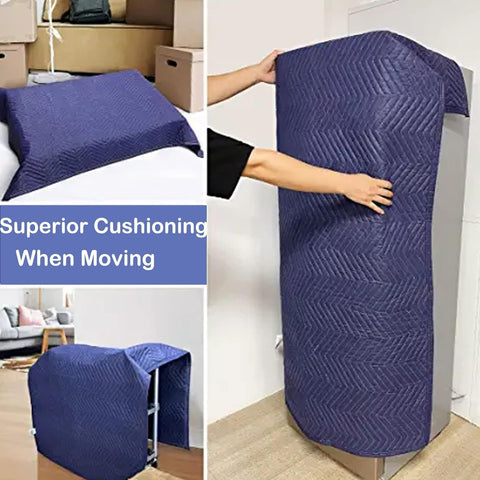 PONGHEI 2 Moving Blankets 80"x 72" Heavy Duty Packing Blankets for Shipping Thick Furniture Wrapping for Moving Supplies Professional Quilted Shipping