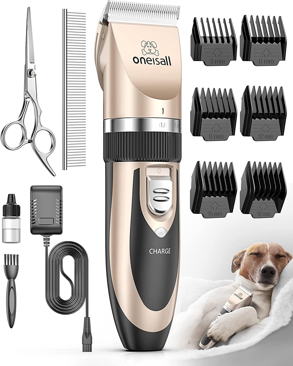 oneisall Low Noise Dog Clippers Grooming Kit for Dogs Cats Pets