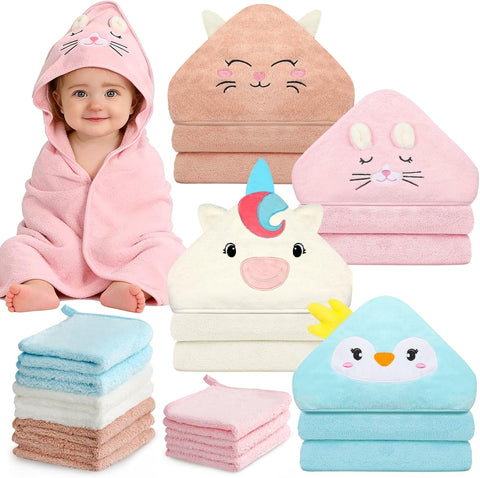 14 Baby Towel Set, Soft Baby Bath Towels and Washcloths Set-Bath Essentials