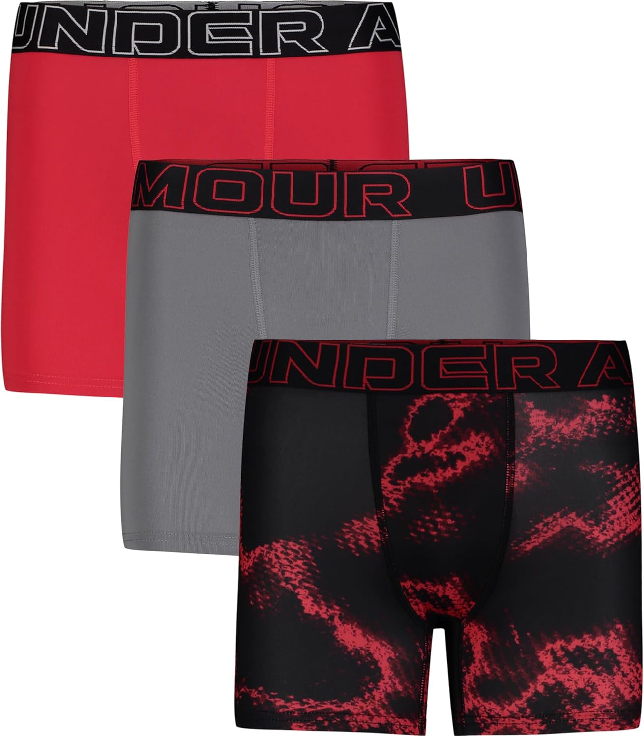 Under Armour Boy's Multipack Performance Tech Boxer Brief, Lightweight & Smooth Stretch Fit