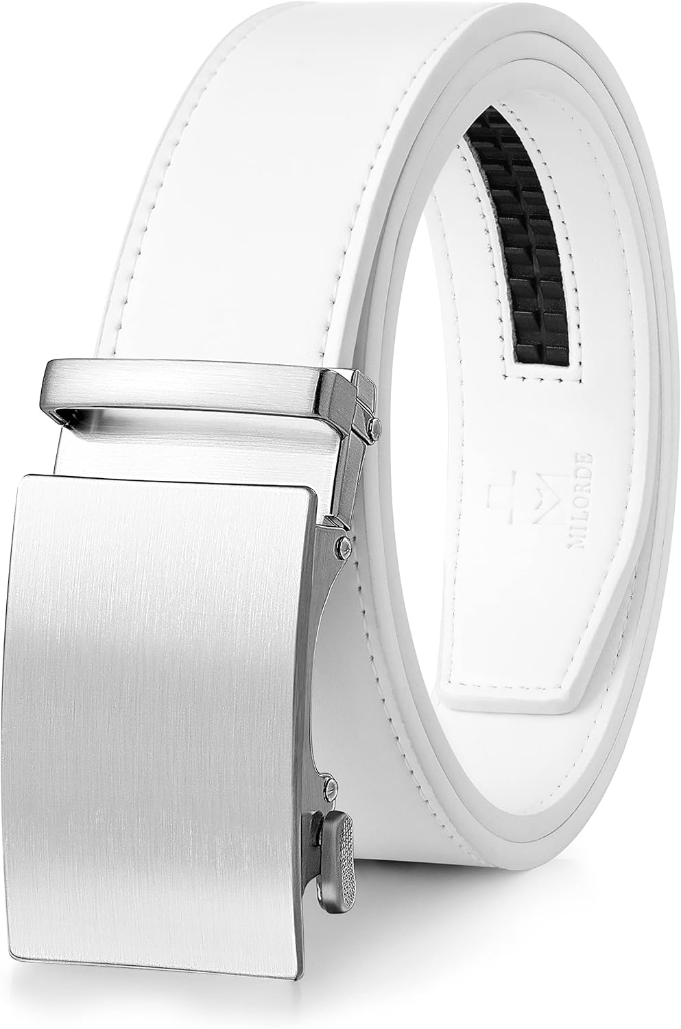 Men's Leather Belt with Ratchet Buckle