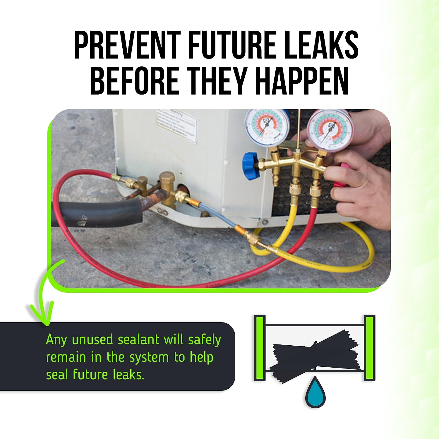 Leak Saver Direct Inject AC Leak Sealer 3-Pack | AC Stop Leak for Most HVAC Systems Up to 5 Tons | Works with All Systems & AC Refrigerants | Made in the USA