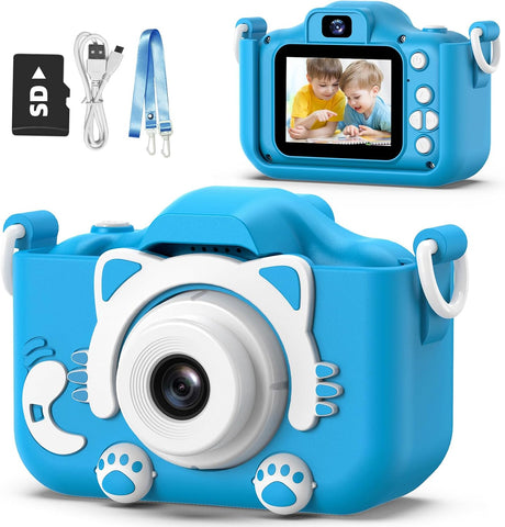 Goopow Kids Camera Toys for 3-8 Year Old Girls Boys,Children Digital Video Camcorder Camera with Cartoon Soft Cover, Best Chritmas Birthday Festival Gift for Kids