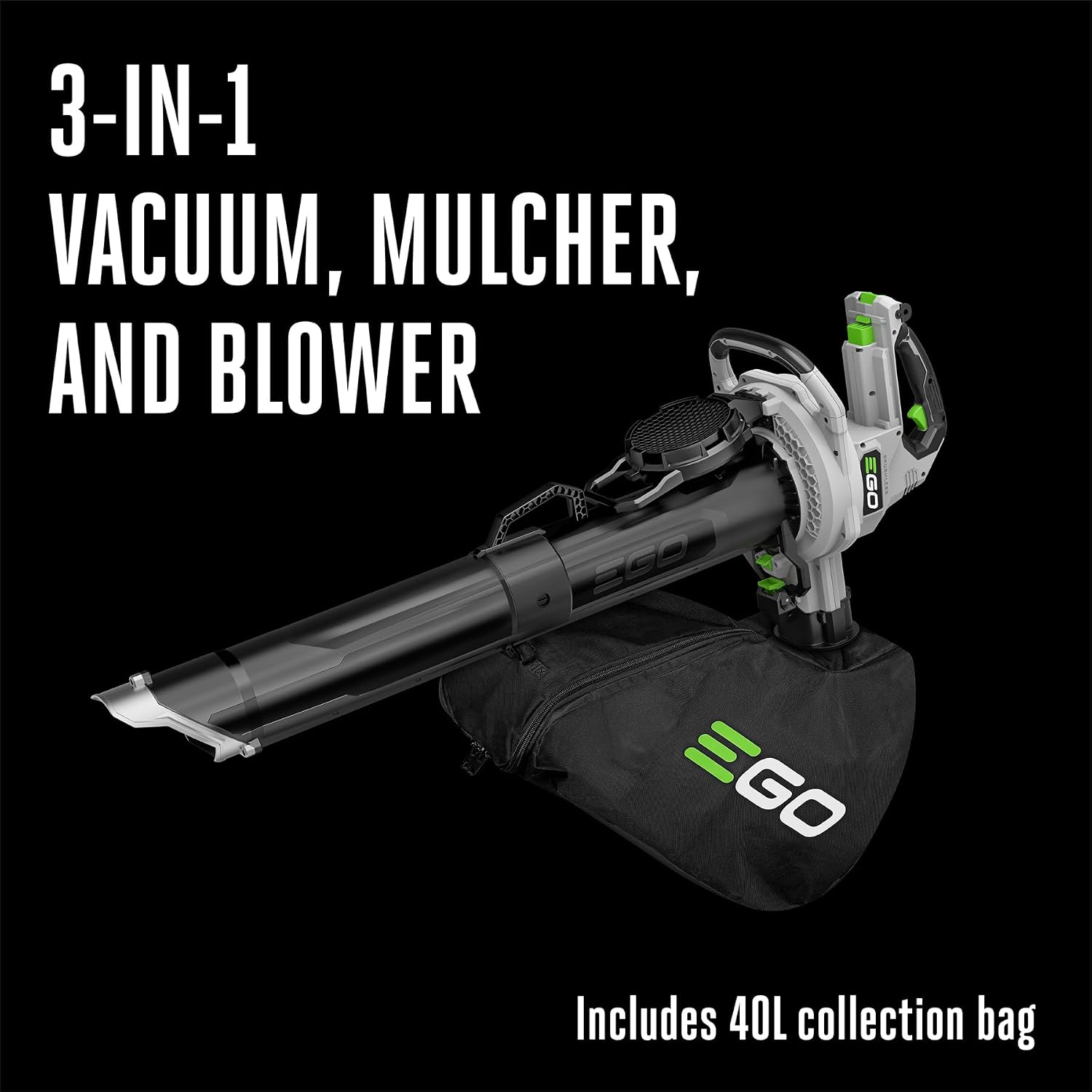 EGO Power+ LV5005 Leaf Vacuum and Mulcher with 500 CFM Blower, 6.0Ah Battery and 320W Charger Included