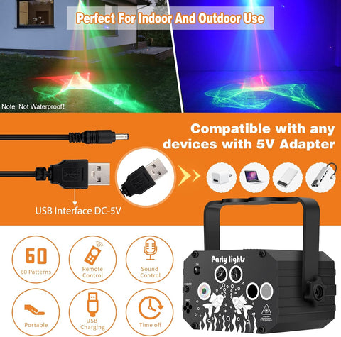 Enjoyedled DJ Disco Stage Party Lights with Northern Laser Light Effect