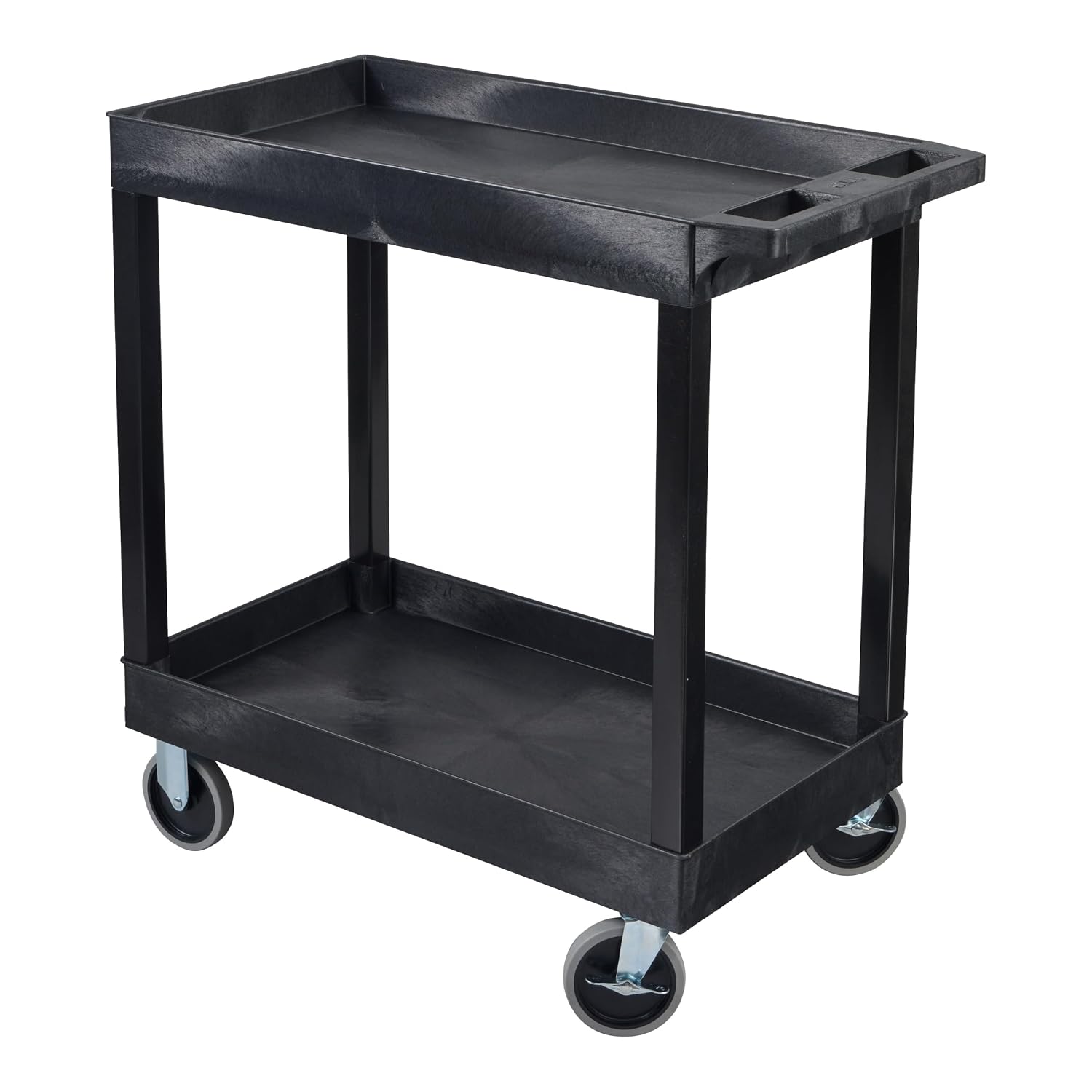 Luxor 32" x 18" Tub Storage Cart 2 Shelves - Black, (EC11-B)