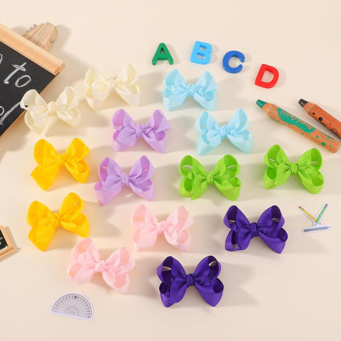 40PCS 3Inch Hair Bows for Girls Grosgrain Ribbon Toddler Hair Accessories with Alligator Clips for Toddlers Baby Girls Kids Teens in Pairs