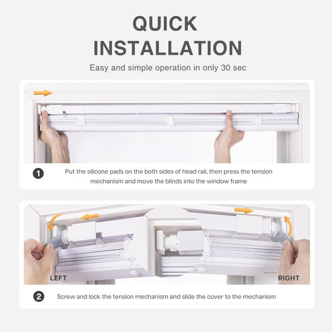 LazBlinds No Drill 1" Vinyl Mini Blinds, 38" W x 48" H, White