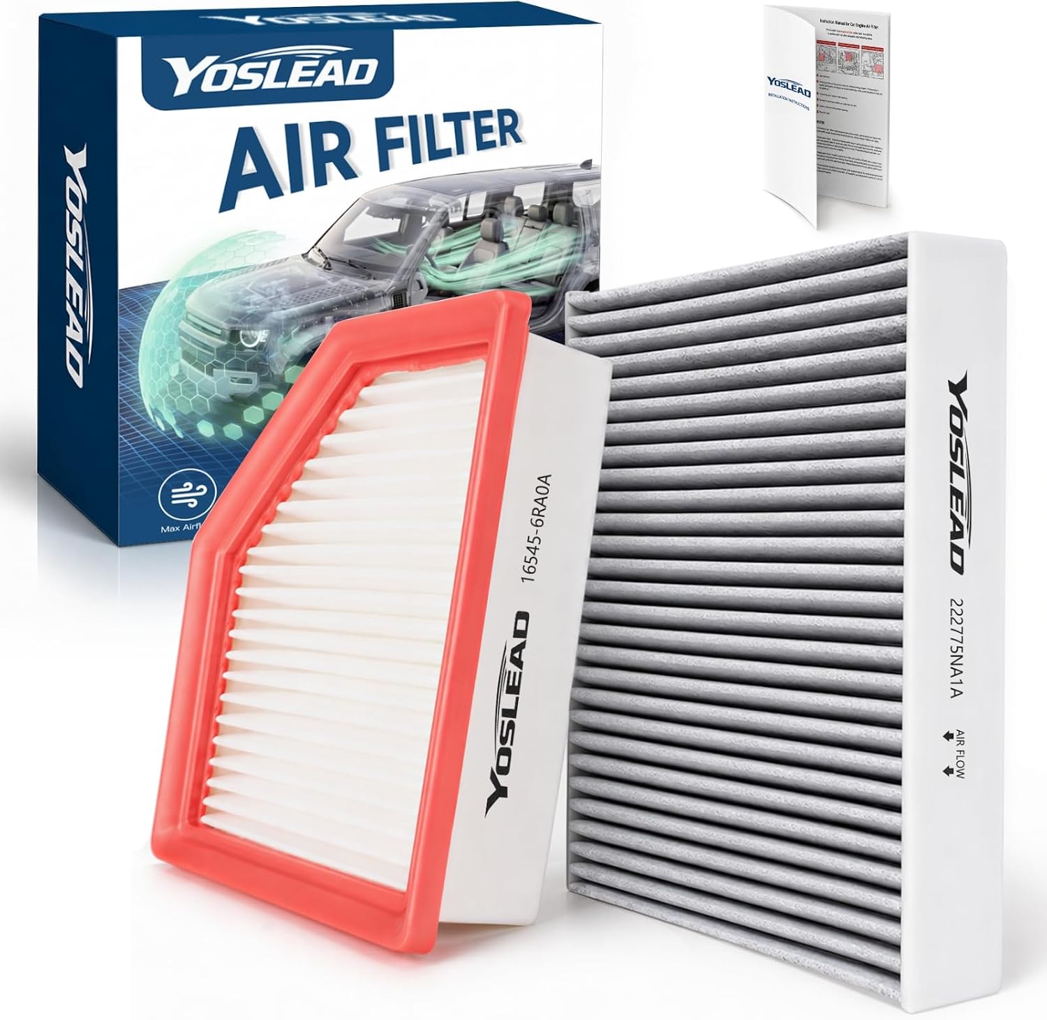Cabin and Engine Air Filter Kit for 2021-2026 Nissan Rogue
